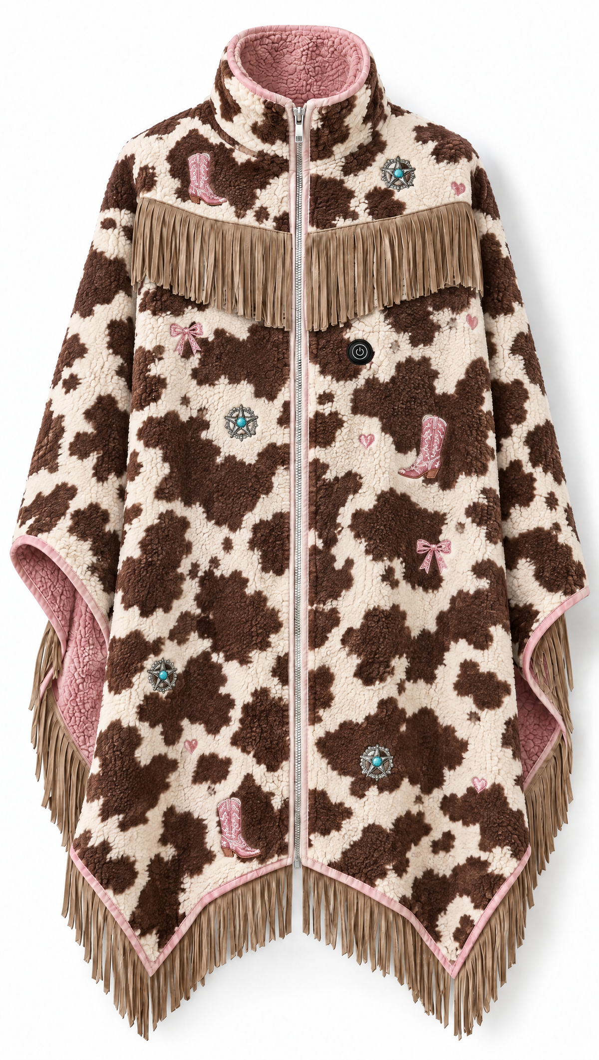 Cozy Rodeo Heated Fringe Poncho